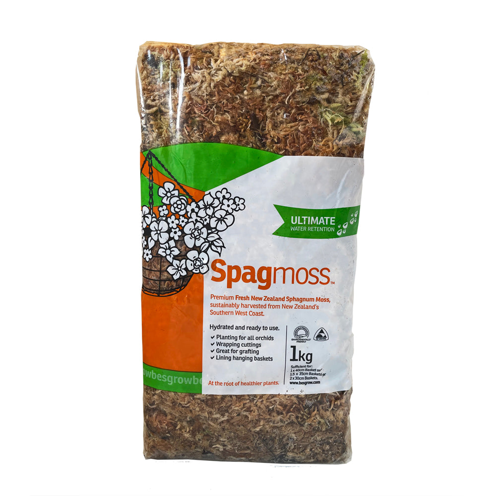 Besgrow NZ SpagMoss - FRESH Ready to Use Moist Sphagnum Moss - 1kg