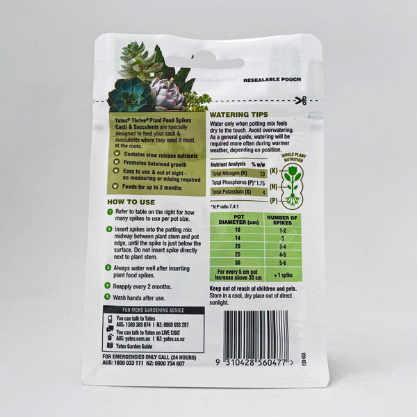 Yates Thrive Plant Food Spikes Cacti & Succulents lovethatleaf