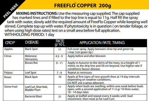 Grosafe FreeFlo Copper - ROSES, FRUIT & VEGETABLES - Broad-spectrum fungicide - 100gm