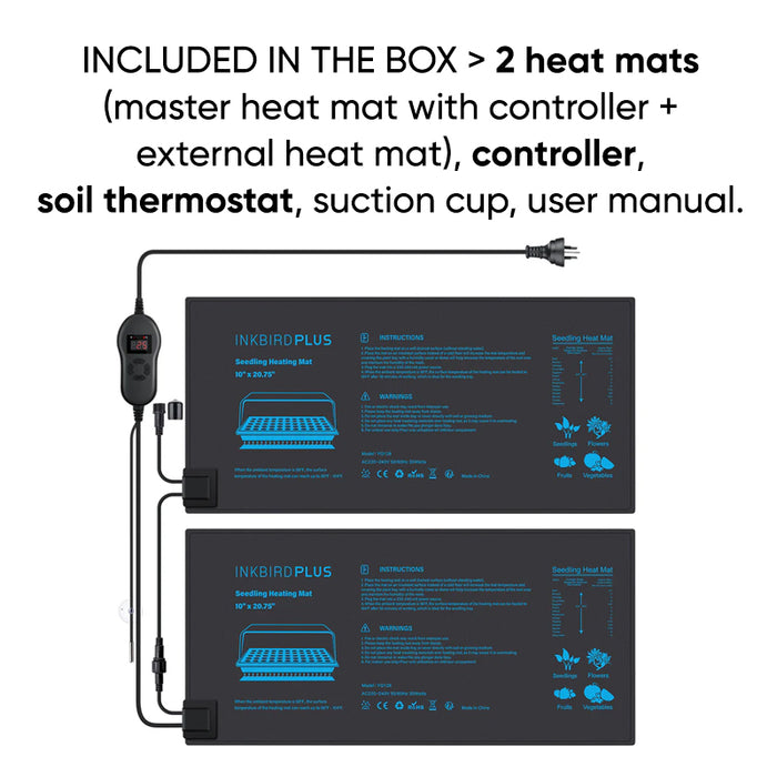 Inkbird Plus DOUBLE Master Kit - 2 Heat Mats + Temperature Controller ...