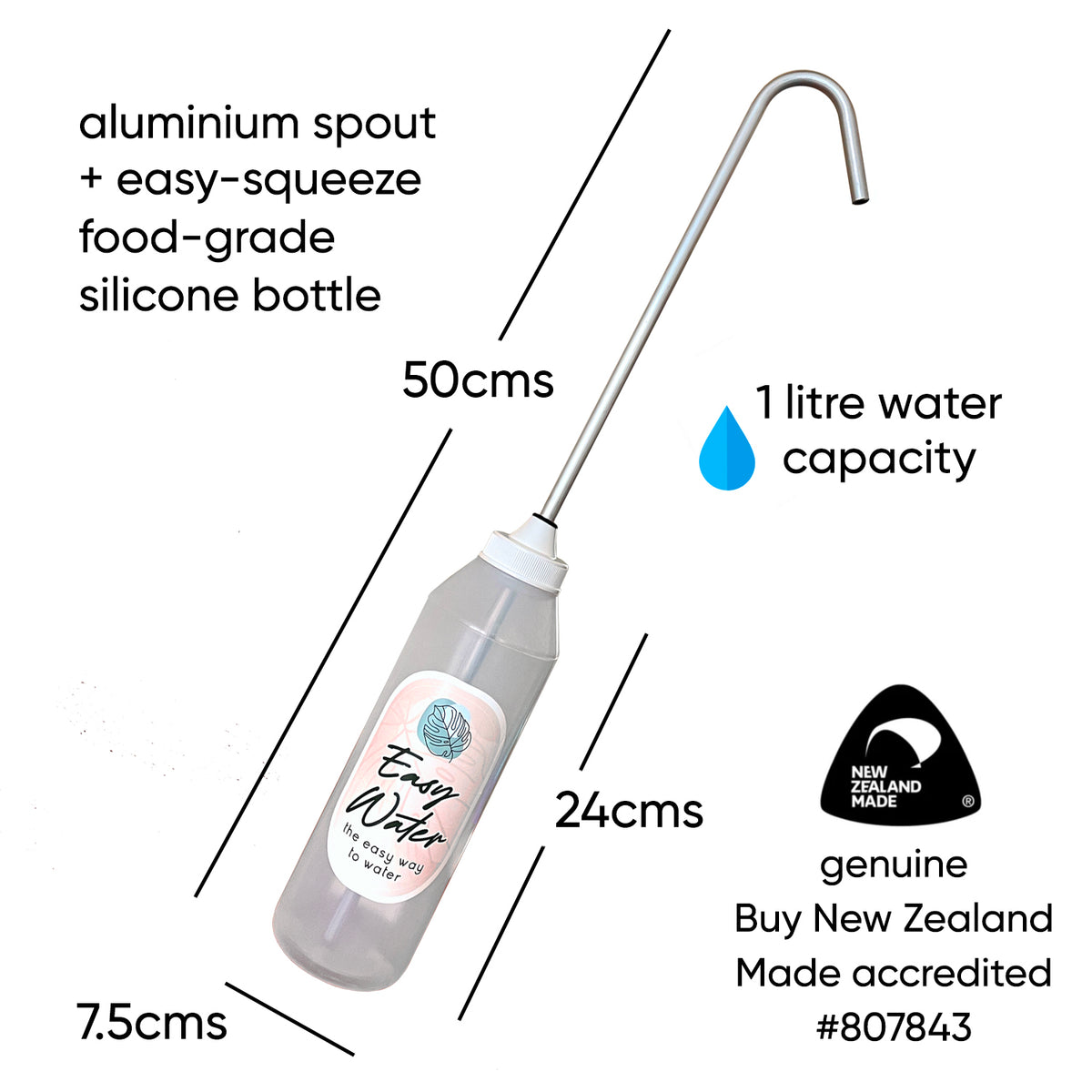 hanging plant waterer nz Easy Water Long Spout Watering Bottle for Hanging Plants - 1 Litre