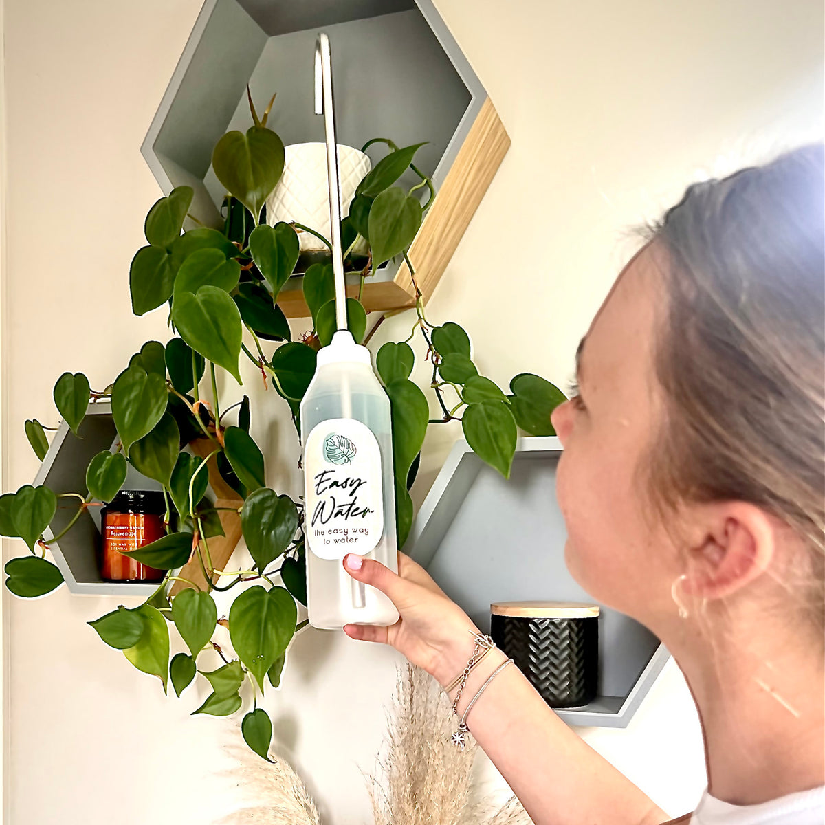 water bottle for hanging plants Easy Water Long Spout Watering Bottle for Hanging Plants - 1 Litre