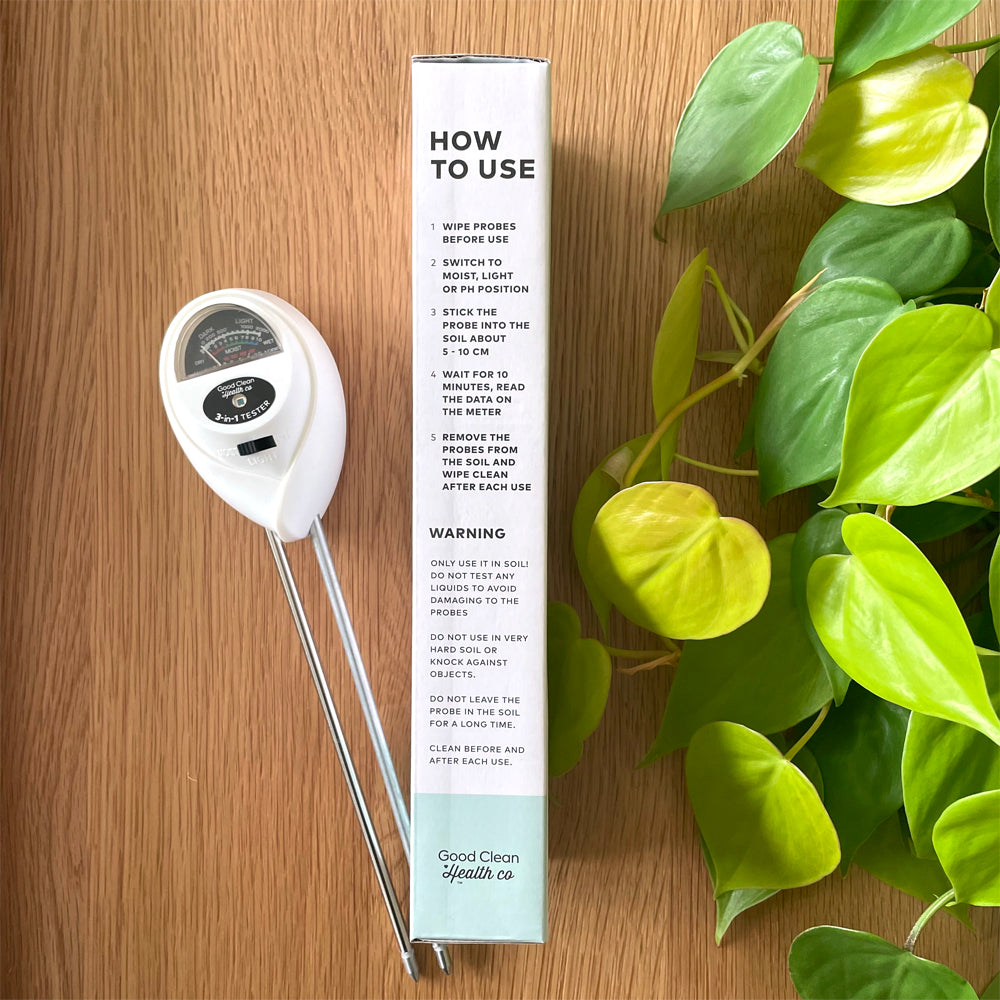 Good Clean Health Co 3-in-1 Soil Tester - White with Box