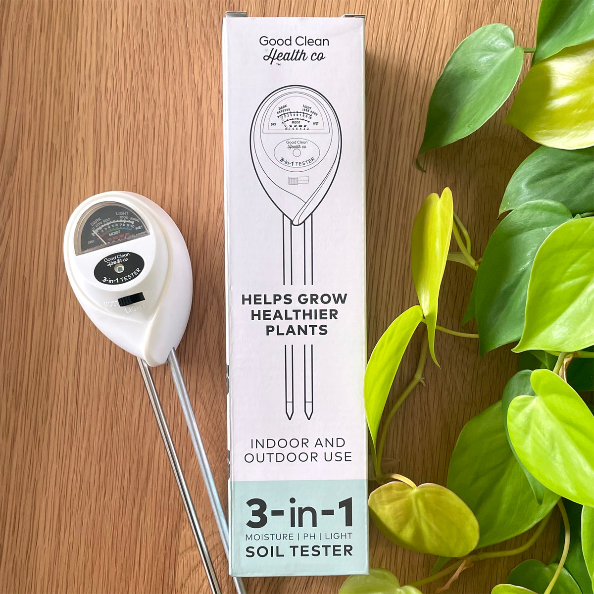 Good Clean Health Co 3-in-1 Soil Tester - White with Box