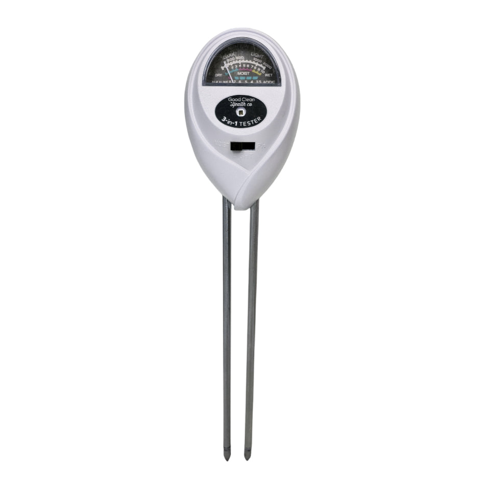 Good Clean Health Co 3-in-1 Soil Tester - White with Box