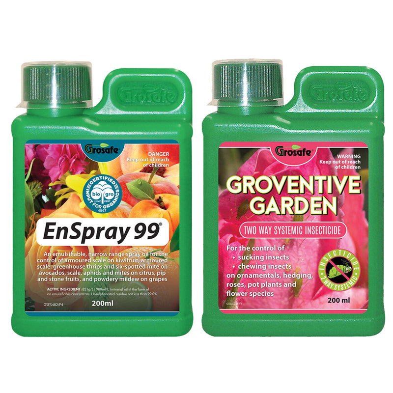 Grosafe Pest Pack - Groventive and Enspray 99 - for Mealybugs, Mites, Scale, Thrips, Aphids