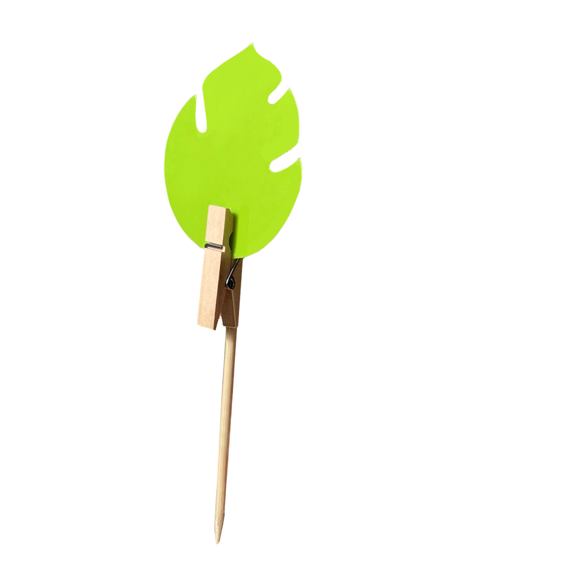 uBloomd Green Sticky Traps MONSTERA LEAF for flying pests - 10 traps / 5 clips