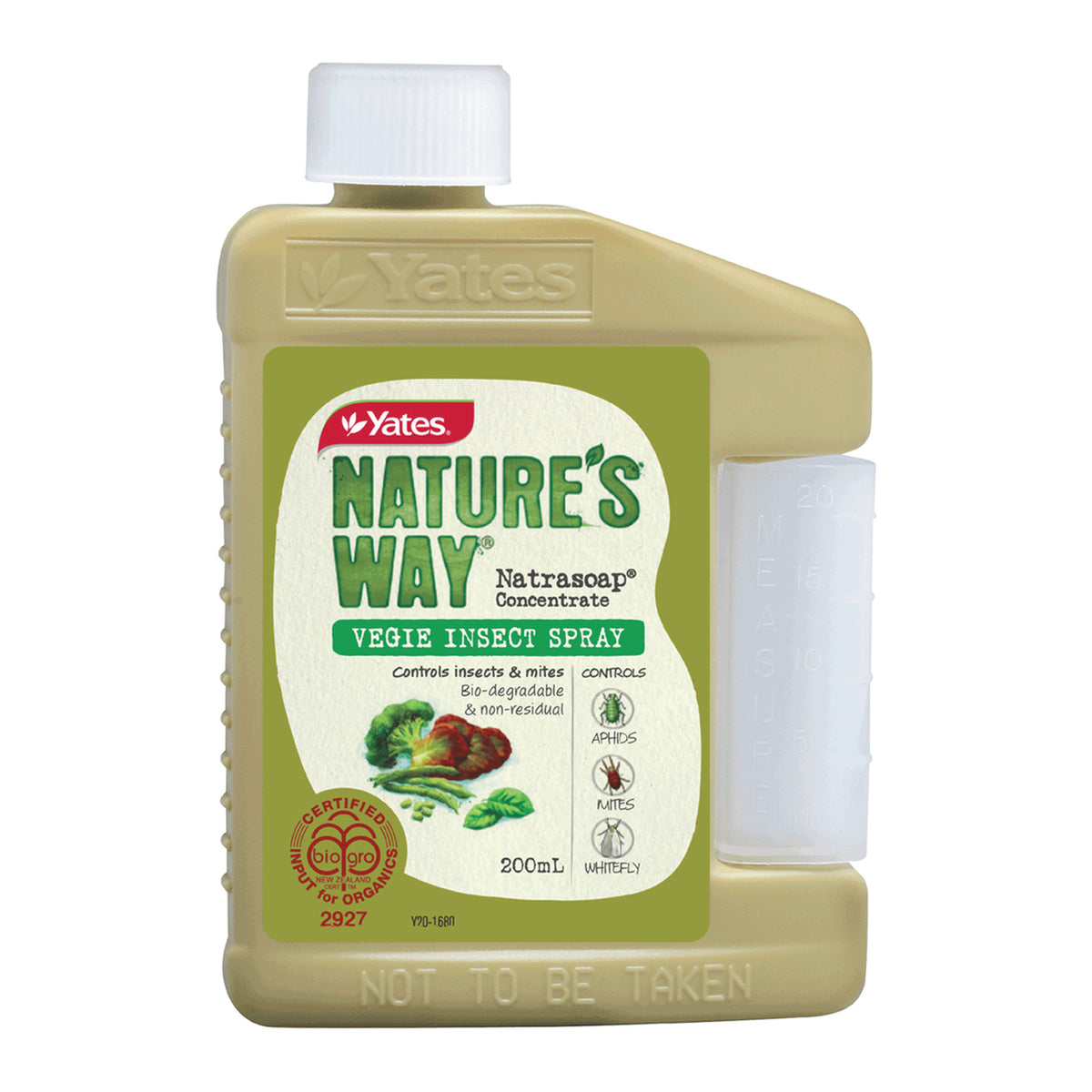 Yates Nature's Way Nutrasoap CONCENTRATE - Insecticidal Soap for Spider Mites, Aphids, Whitefly - 200ml (makes 10 litres)